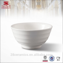Milk White Ceramic Soup Round Bowl For Hotel , Japanese Bowl